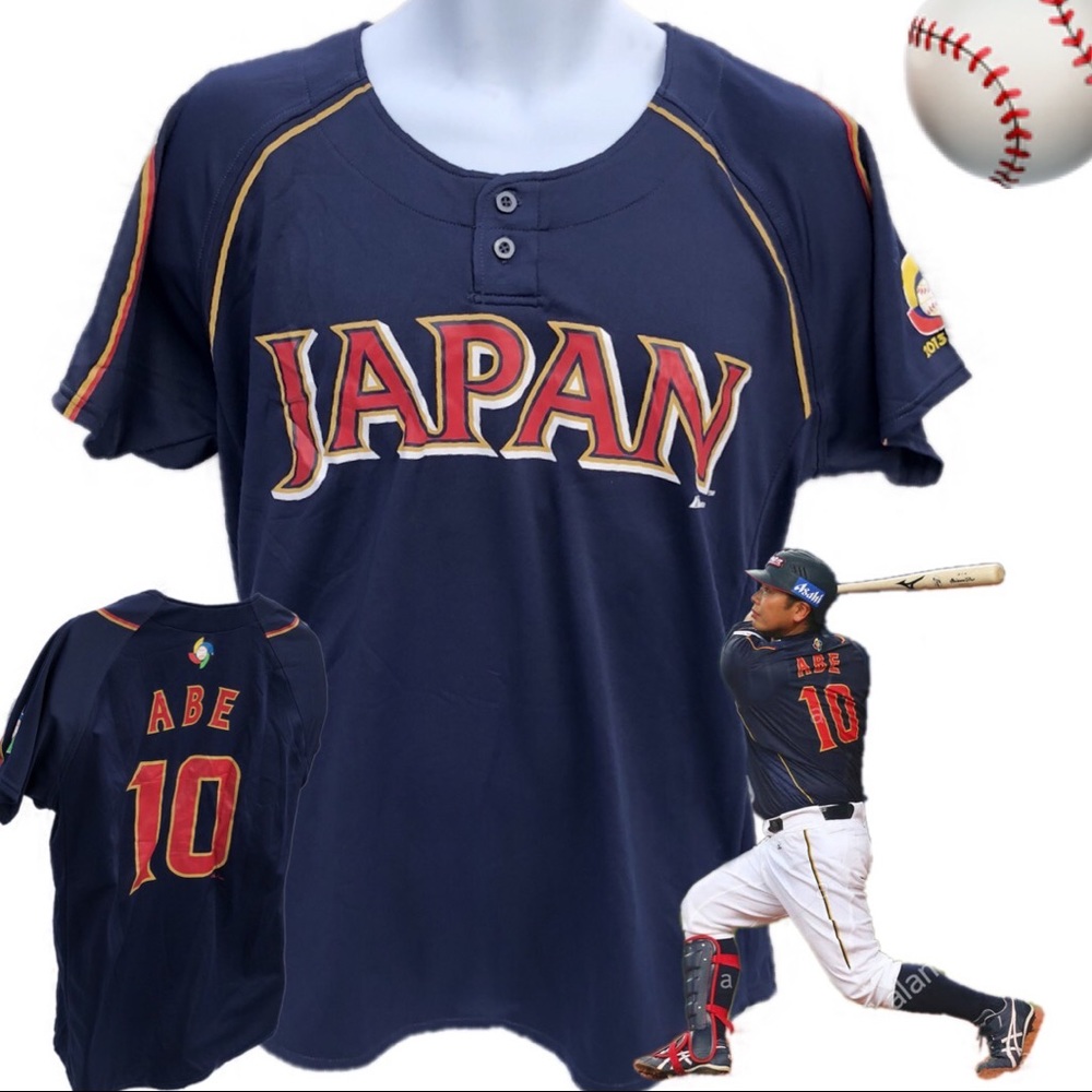 🆕 2013 WORLD BASEBALL CLASSIC JAPAN ABE JERSEY MAJESTIC 716